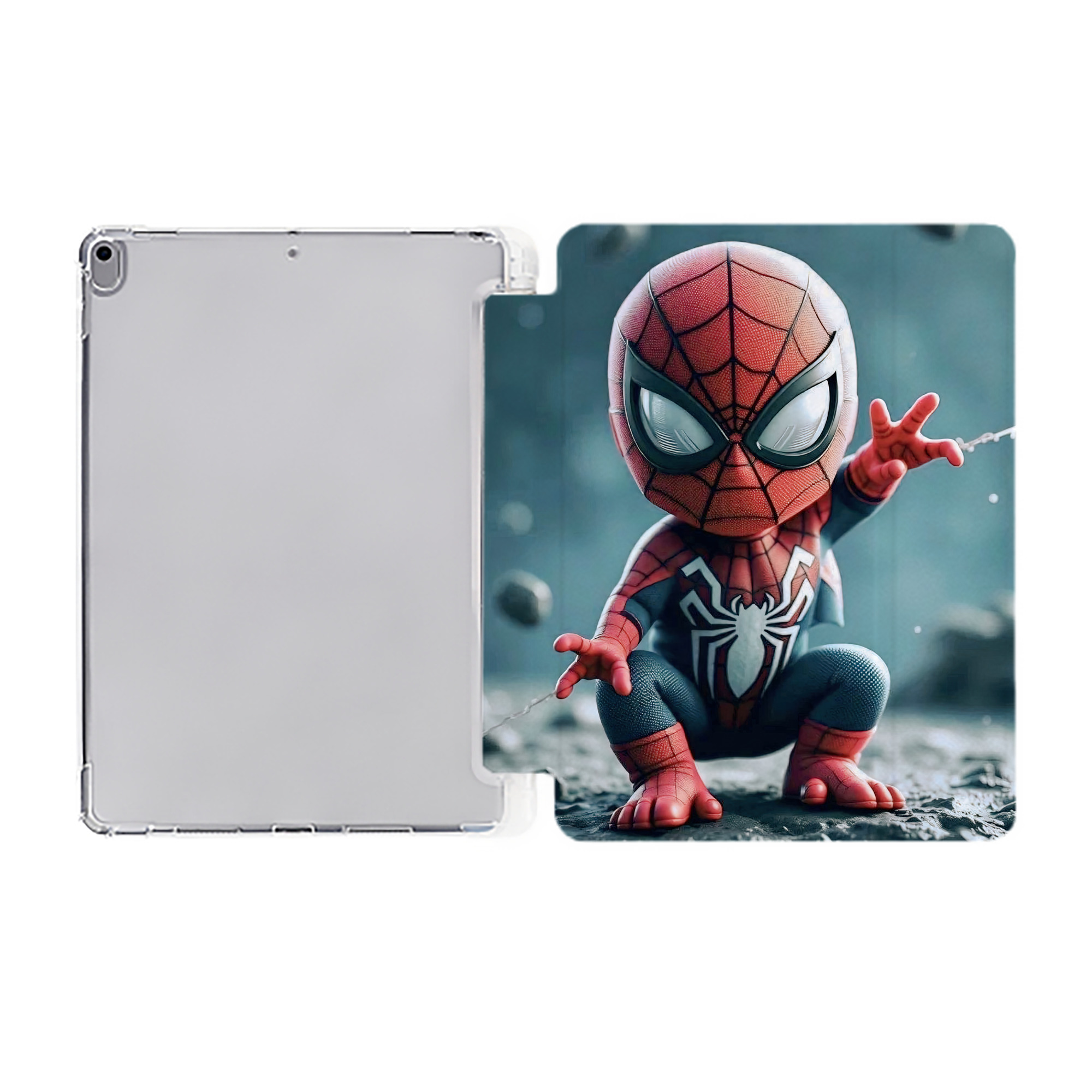 （画像用） Spider Man スパイダーマン IPad ケース ペン収納付き 三つ折りスタンド PUレザー×シリコン 対応機種9.5/10.5/10.9インチ